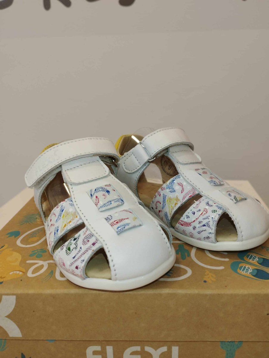 Calzado barefoot Sandalia Flexi Nens 240 Salvaje Sandy Blanco Amarillo - Imagen 2