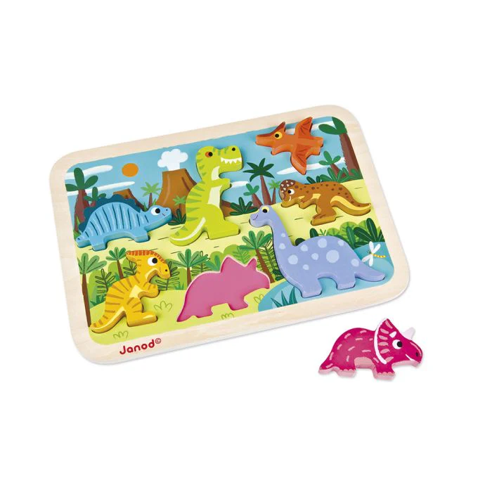 Chunky Puzzle Dinosaurios 7 piezas Janod - Imagen 2