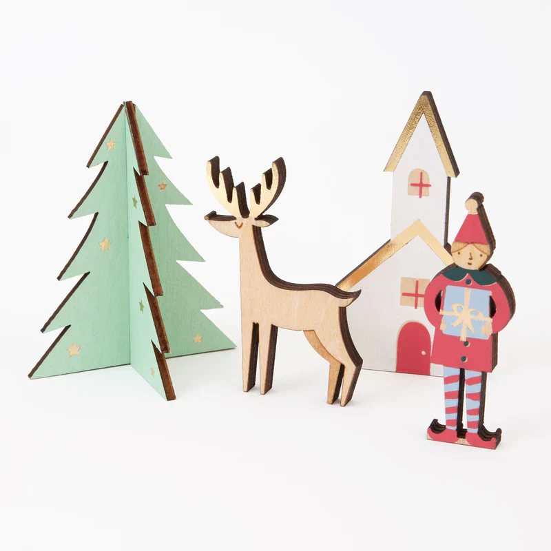 Festive Village Wooden Advent Calendar - Imagen 6