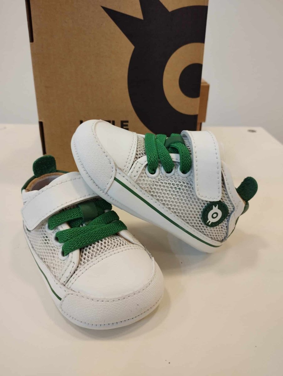 Deportiva respetuosa de primeros pasos Old Soles 0083RT Baby Mesh Blanca y verde - Imagen 3
