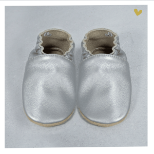 Zapato baBice barefoot de piel con suela blanda Plata