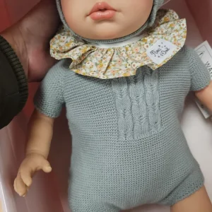 Muñeco bebé reborn realista con conjunto rosa empolvado de punto — 45 cm