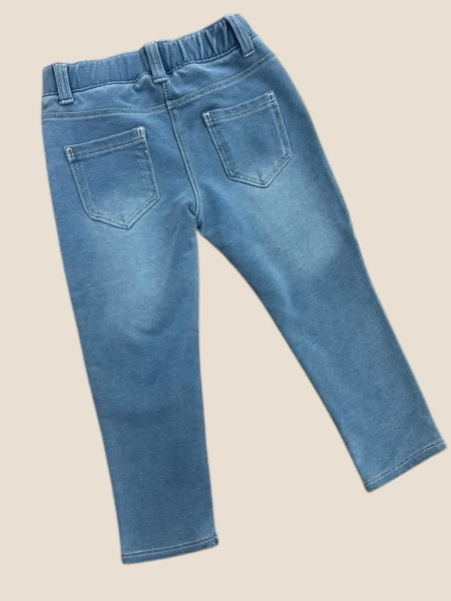 Jegging denim azul claro elástico con cintura cómoda - Imagen 4