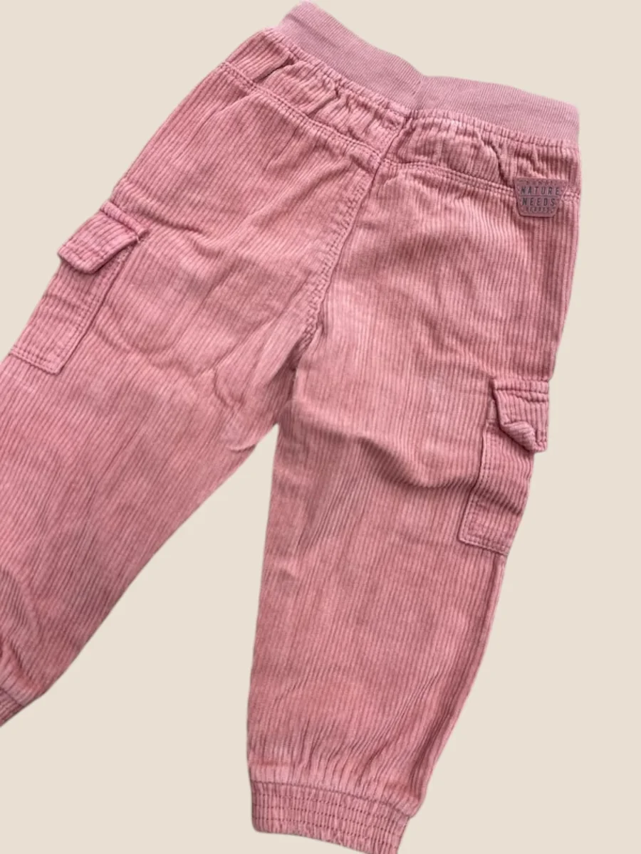 Pantalón cargo de pana ancha naranja con cintura elástica - Imagen 4
