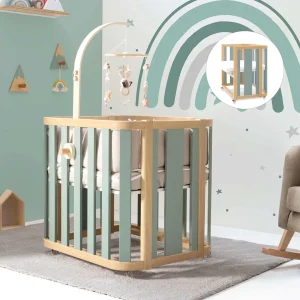 Minicuna de colecho ovalada 55×70 cm Crea Plus Uno madera/verde