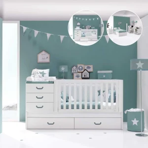 Cuna convertible Sero Joy Verde-Agua 70×140 cm